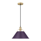 Golden Lighting Orwell Yep By Golden Lighting Orwell 1-light 14in Pendant In Aged Brass And Exotic Purple Shade