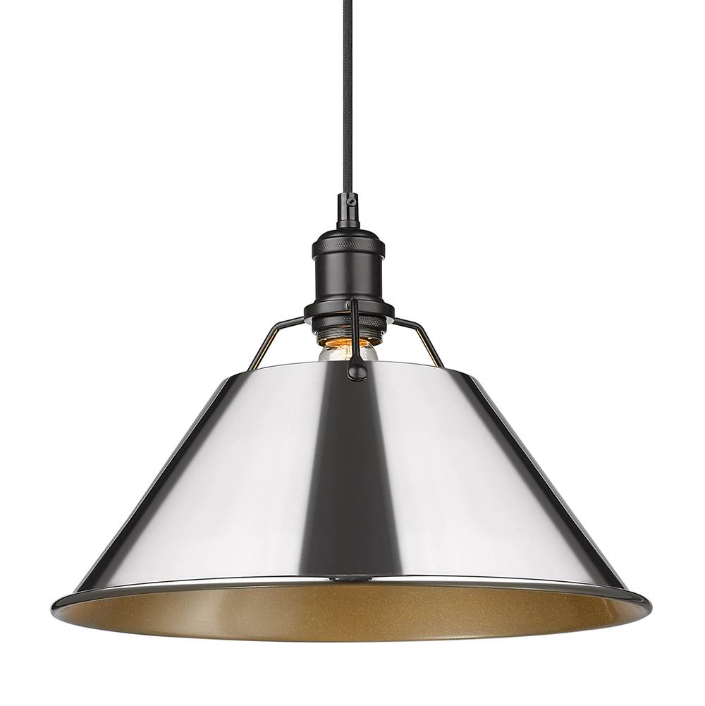 Golden Lighting Orwell Yep By Golden Lighting Orwell 1-light 14in Pendant In Aged Brass And Chrome Shade