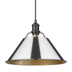 Golden Lighting Orwell Yep By Golden Lighting Orwell 1-light 14in Pendant In Aged Brass And Chrome Shade