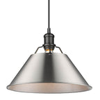 Golden Lighting Orwell Yep By Golden Lighting Orwell 1-light 14in Pendant In Aged Brass And Pewter Shade