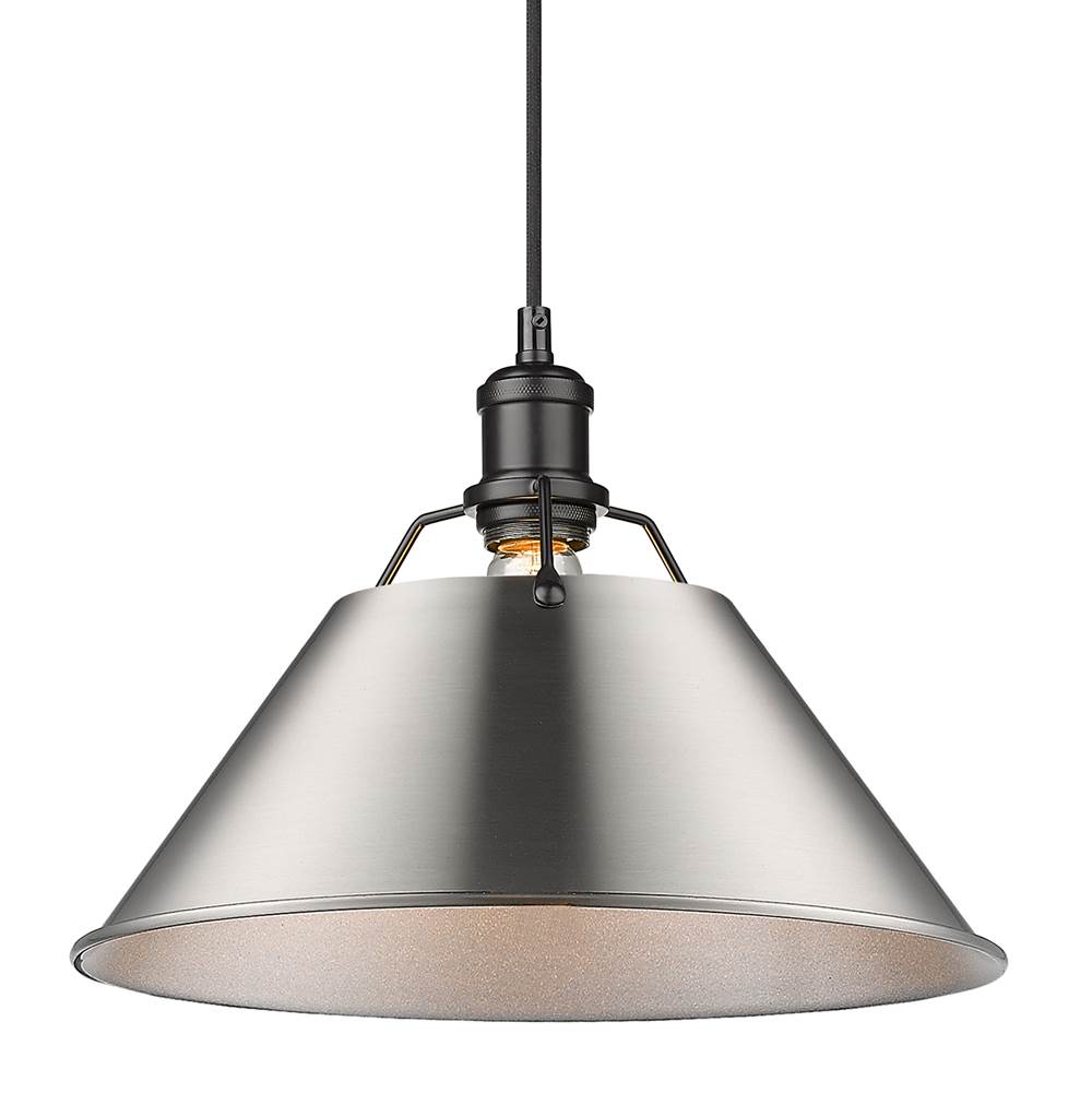 Golden Lighting Orwell Yep By Golden Lighting Orwell 1-light 14in Pendant In Aged Brass And Pewter Shade