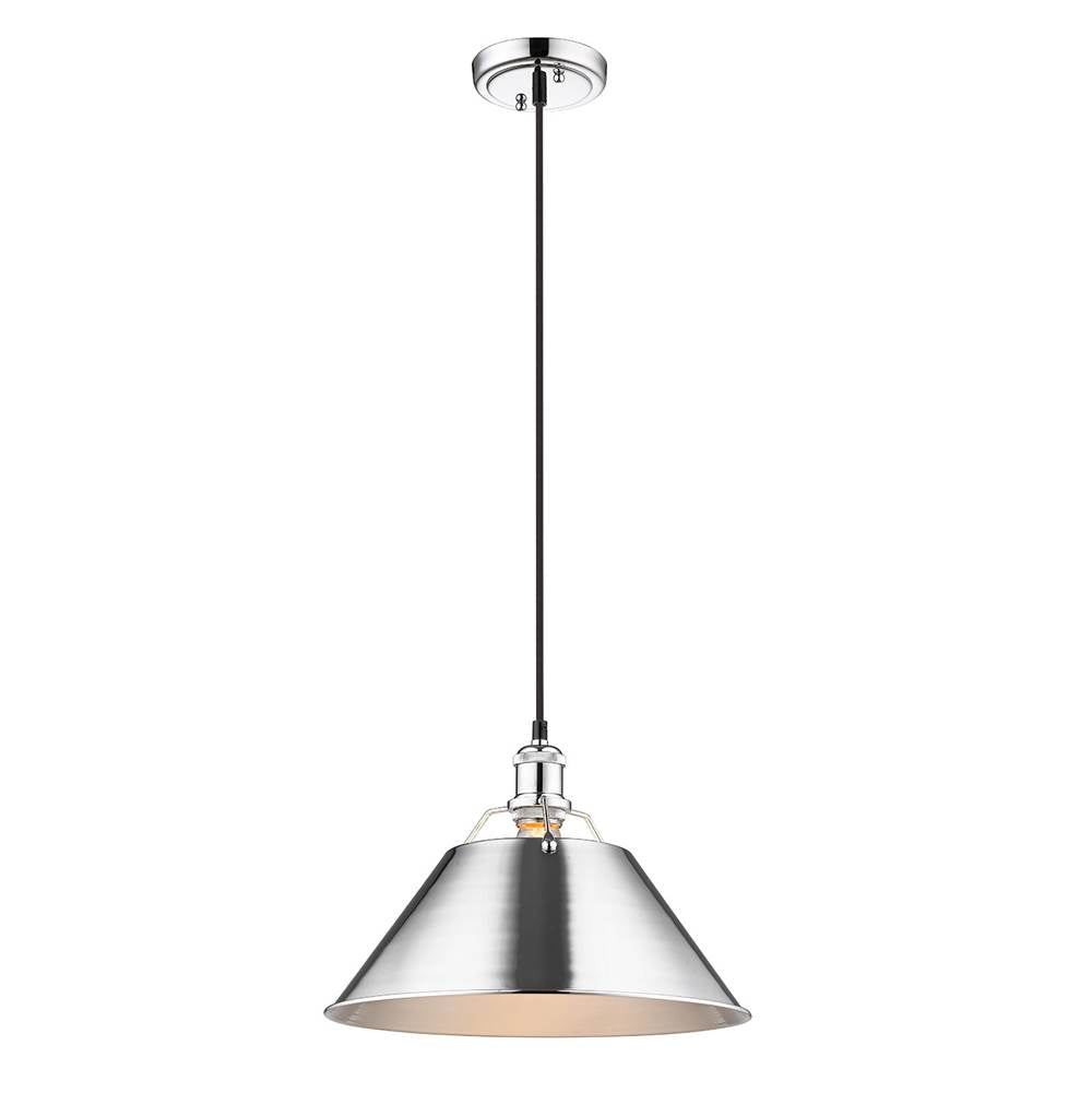 Golden Lighting Orwell Yep By Golden Lighting Orwell 1-light 14in Pendant In Aged Brass And Chrome Shade