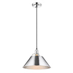 Golden Lighting 3306-L CH-CH Chrome Yep By Golden Lighting Orwell 1-light 14in Pendant In Chrome Image 2