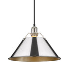 Golden Lighting Orwell Yep By Golden Lighting Orwell 1-light 14in Pendant In Aged Brass And Chrome Shade