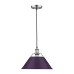 Golden Lighting Orwell Yep By Golden Lighting Orwell 1-light 14in Pendant In Aged Brass And Exotic Purple Shade