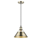 Golden Lighting Orwell Yep By Golden Lighting Orwell 1-light 10in Pendant In Aged Brass