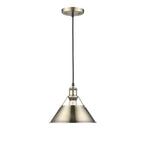 Golden Lighting 3306-M AB-AB Aged Brass Yep By Golden Lighting Orwell 1-light 10in Pendant In Aged Brass Image 1