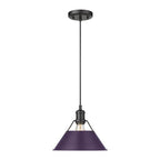 Golden Lighting Orwell Yep By Golden Lighting Orwell 1-light 10in Pendant In Aged Brass And Exotic Purple Shade