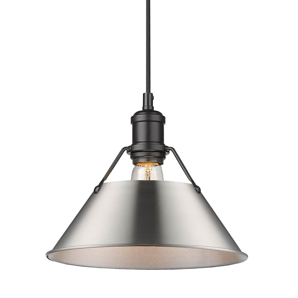 Golden Lighting Orwell Yep By Golden Lighting Orwell 1-light 10in Pendant In Aged Brass And Pewter Shade
