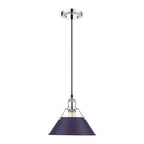 Golden Lighting Orwell Yep By Golden Lighting Orwell 1-light 10in Pendant In Aged Brass And Exotic Purple Shade
