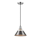 Golden Lighting Orwell Yep By Golden Lighting Orwell 1-light 10in Pendant In Aged Brass And Pewter Shade