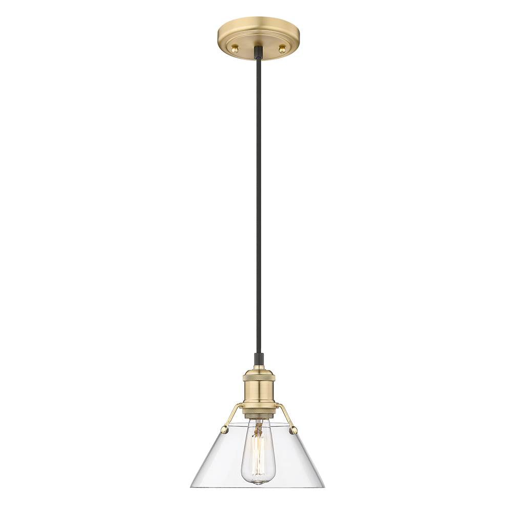 Golden Lighting Orwell Yep By Golden Lighting Orwell 1-light 8in Pendant In Aged Brass And Clear Glass
