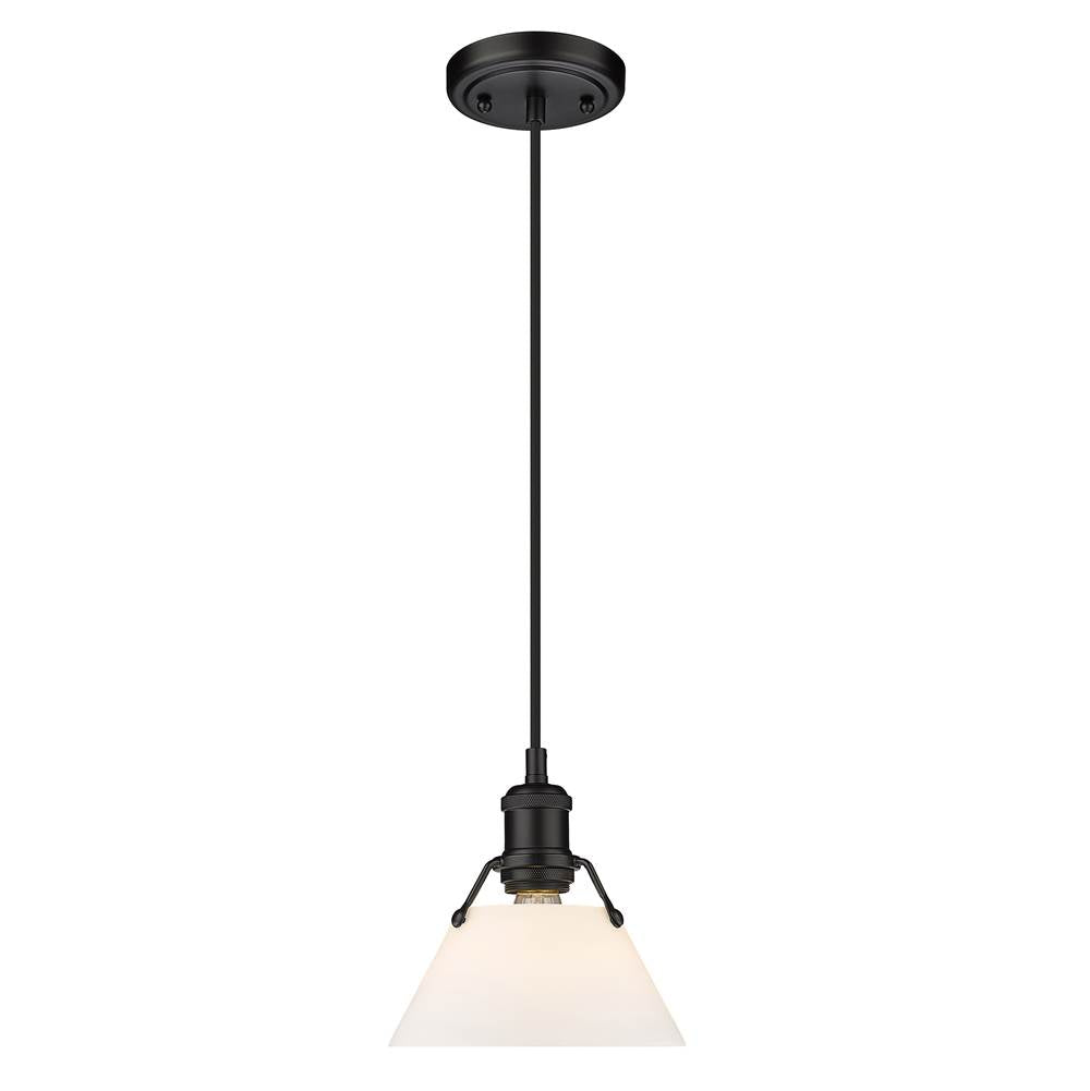 Golden Lighting Orwell Yep By Golden Lighting Orwell 1-light 8in Pendant In Aged Brass And Opal Glass