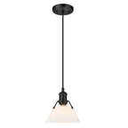 Golden Lighting Orwell Yep By Golden Lighting Orwell 1-light 8in Pendant In Aged Brass And Opal Glass