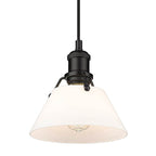Golden Lighting 3306-S BLK-OP Matte Black Yep By Golden Lighting Orwell 1-light 8in Pendant In Matte Black And Opal Glass Image 4