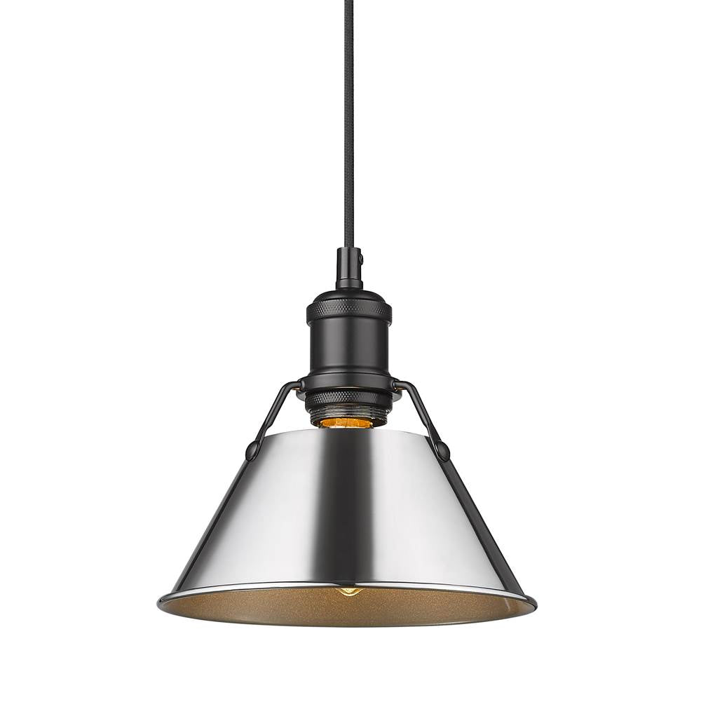 Golden Lighting Orwell Yep By Golden Lighting Orwell 1-light 8in Pendant In Aged Brass And Chrome Shade