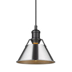 Golden Lighting Orwell Yep By Golden Lighting Orwell 1-light 8in Pendant In Aged Brass And Chrome Shade