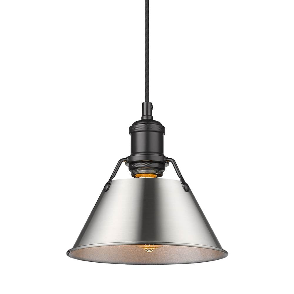 Golden Lighting Orwell Yep By Golden Lighting Orwell 1-light 8in Pendant In Aged Brass And Pewter Shade