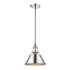 Golden Lighting Orwell Yep By Golden Lighting Orwell 1-light 8in Pendant In Aged Brass And Chrome Shade