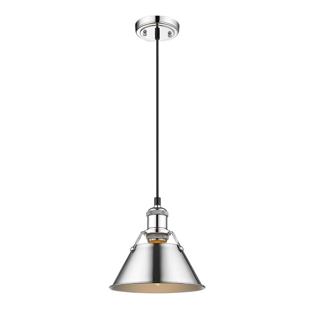 Golden Lighting Orwell Yep By Golden Lighting Orwell 1-light 8in Pendant In Aged Brass And Chrome Shade