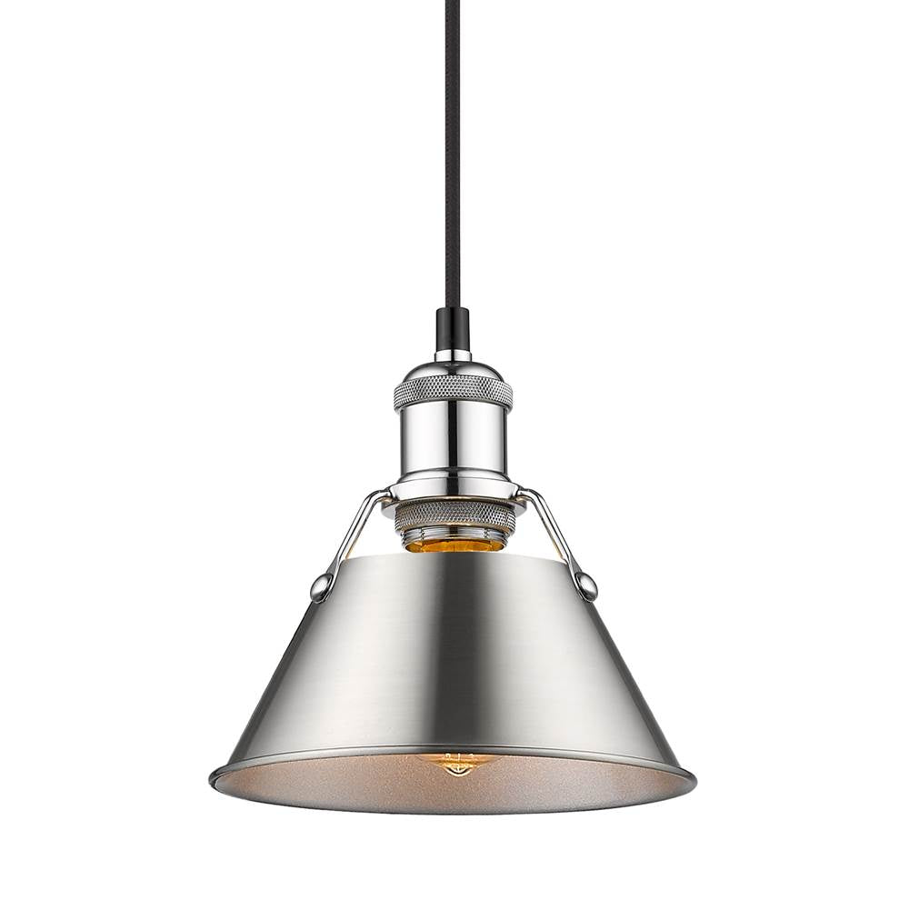 Golden Lighting Orwell Yep By Golden Lighting Orwell 1-light 8in Pendant In Aged Brass And Pewter Shade