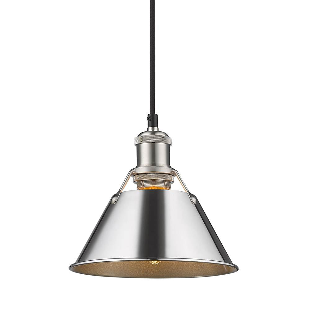 Golden Lighting Orwell Yep By Golden Lighting Orwell 1-light 8in Pendant In Aged Brass And Chrome Shade