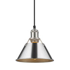 Golden Lighting Orwell Yep By Golden Lighting Orwell 1-light 8in Pendant In Aged Brass And Chrome Shade