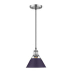 Golden Lighting Orwell Yep By Golden Lighting Orwell 1-light 8in Pendant In Aged Brass And Exotic Purple Shade