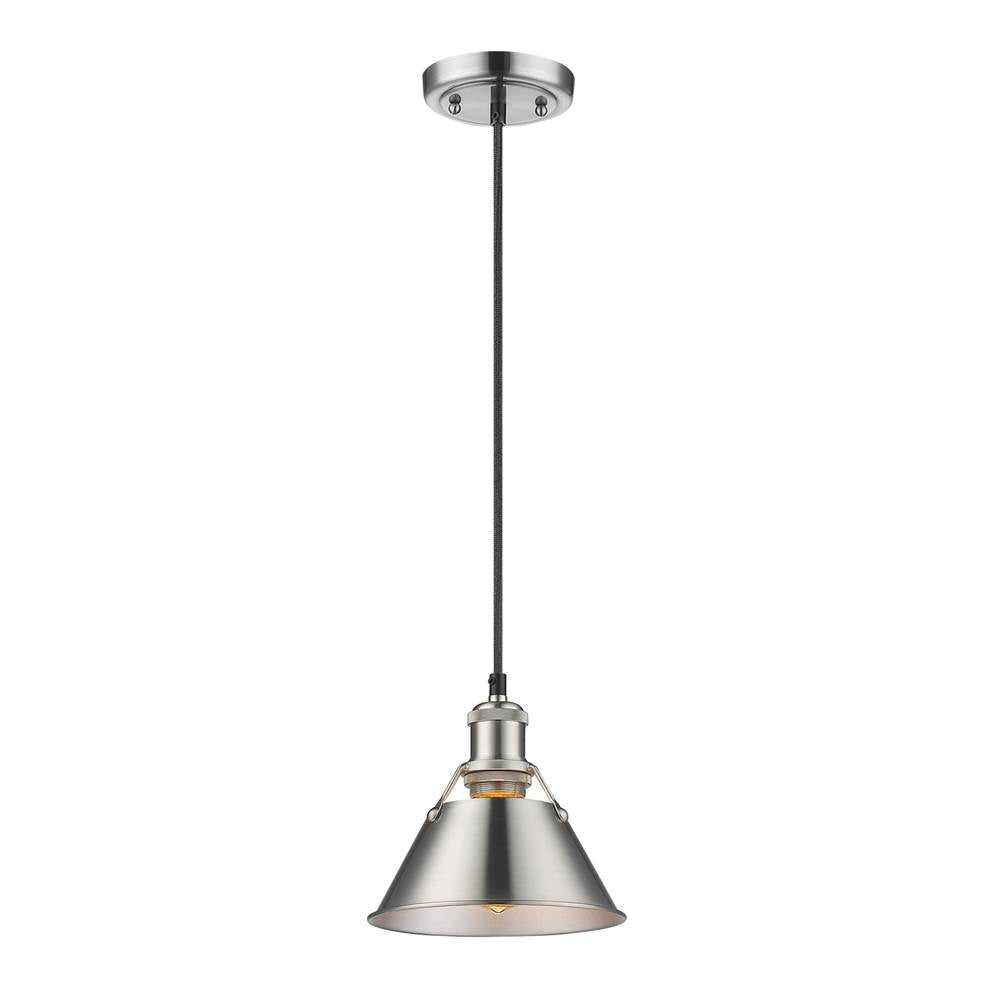 Golden Lighting Orwell Yep By Golden Lighting Orwell 1-light 8in Pendant In Aged Brass And Pewter Shade