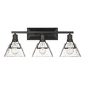 Golden Lighting 3308-BA3 BLK-WTG Matte Black Golden Lighting Kepler 3-light Vanity In Matte Black Image 1