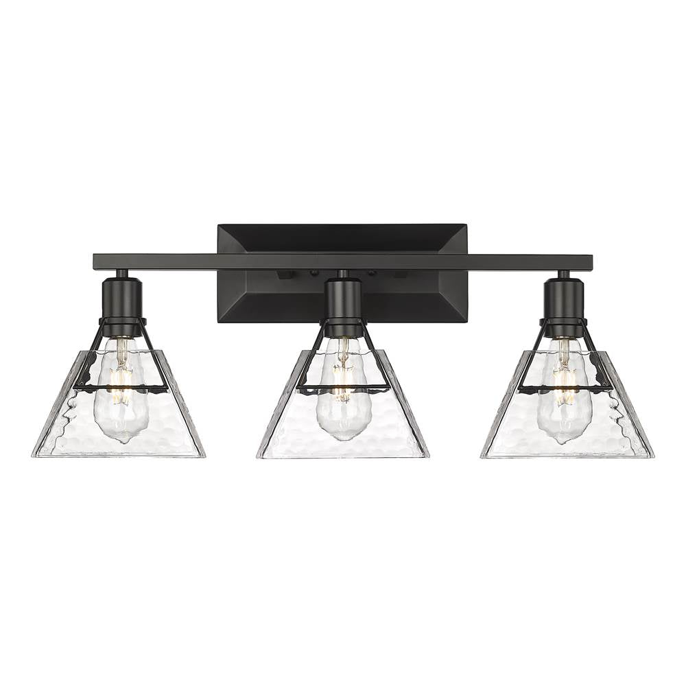 Golden Lighting 3308-BA3 BLK-WTG Matte Black Golden Lighting Kepler 3-light Vanity In Matte Black Image 1