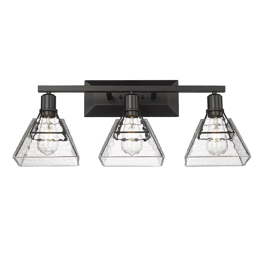 Golden Lighting Kepler Golden Lighting Kepler 3-light Vanity In Matte Black
