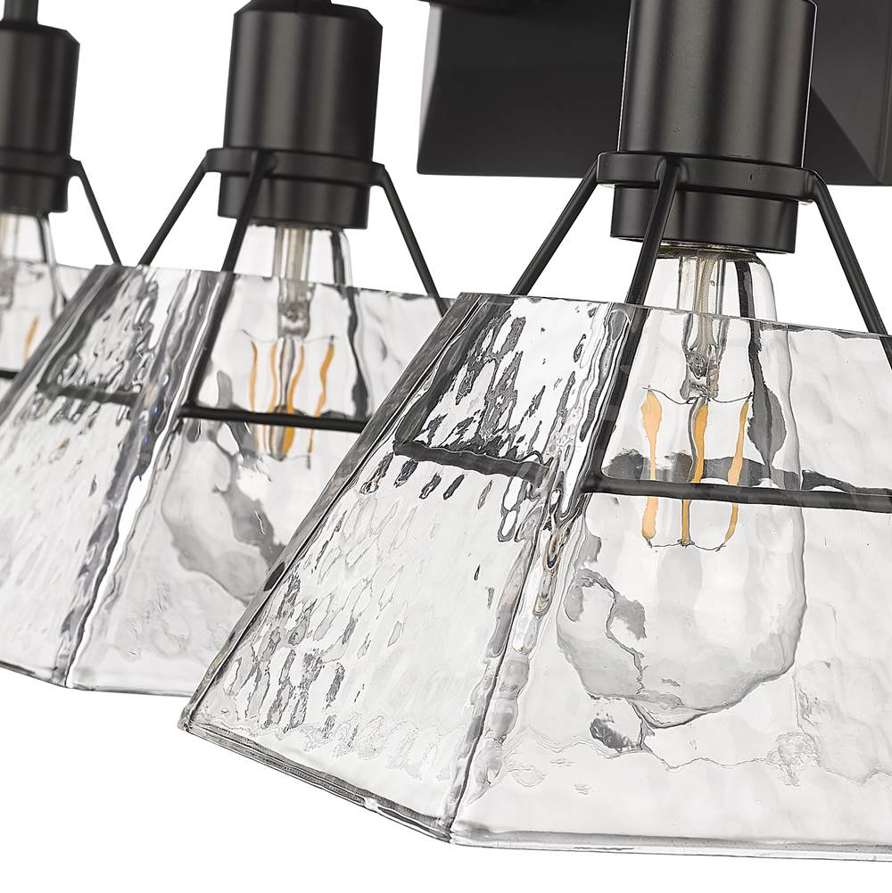 Golden Lighting 3308-BA3 BLK-WTG Matte Black Golden Lighting Kepler 3-light Vanity In Matte Black Image 4