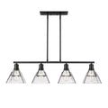 Golden Lighting 3308-LP BLK-WTG Matte Black Golden Lighting Kepler 4-light Island Light In Matte Black Image 1
