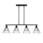 Golden Lighting 3308-LP BLK-WTG Matte Black Golden Lighting Kepler 4-light Island Light In Matte Black Image 1