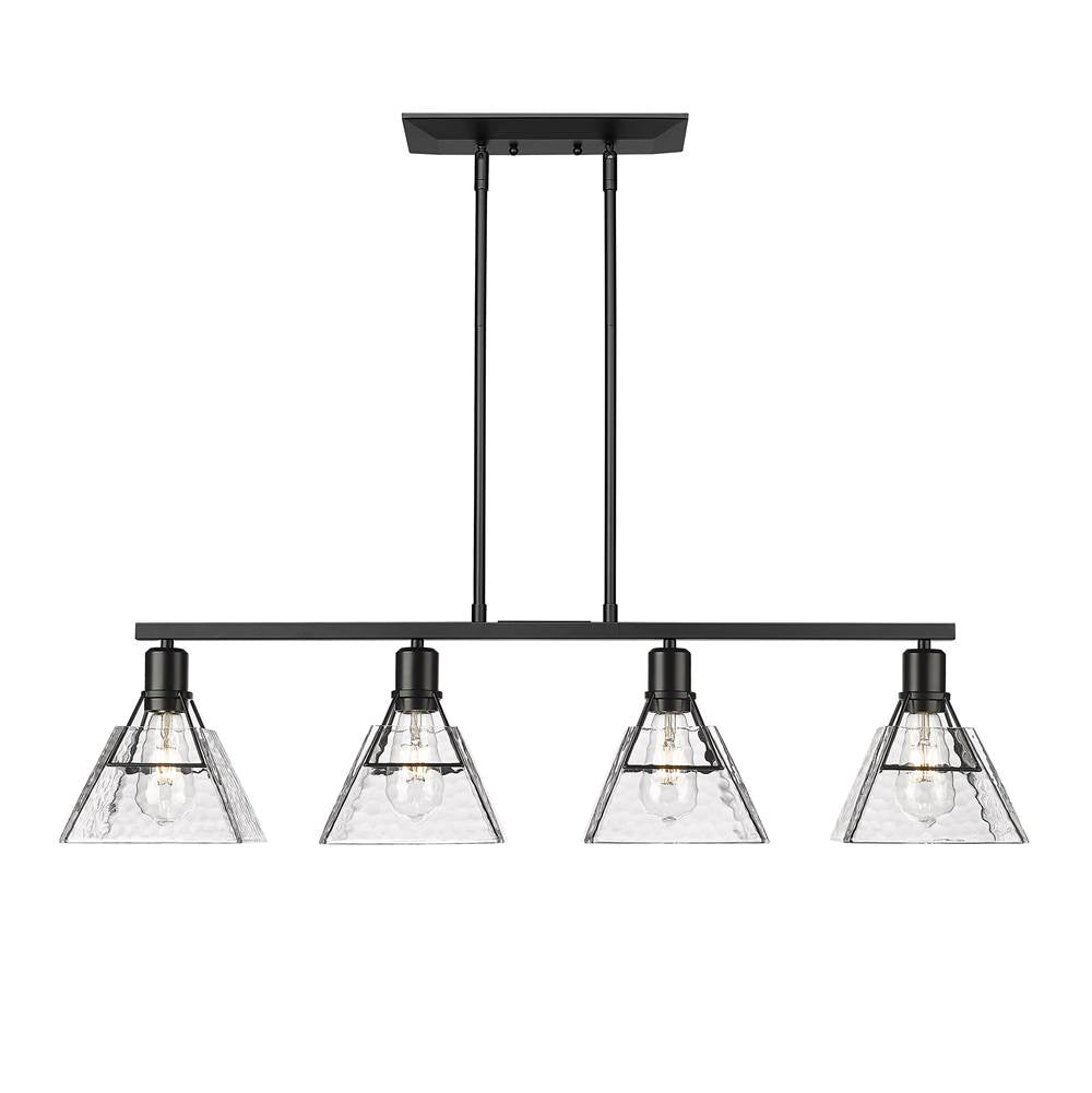 Golden Lighting 3308-LP BLK-WTG Matte Black Golden Lighting Kepler 4-light Island Light In Matte Black Image 1