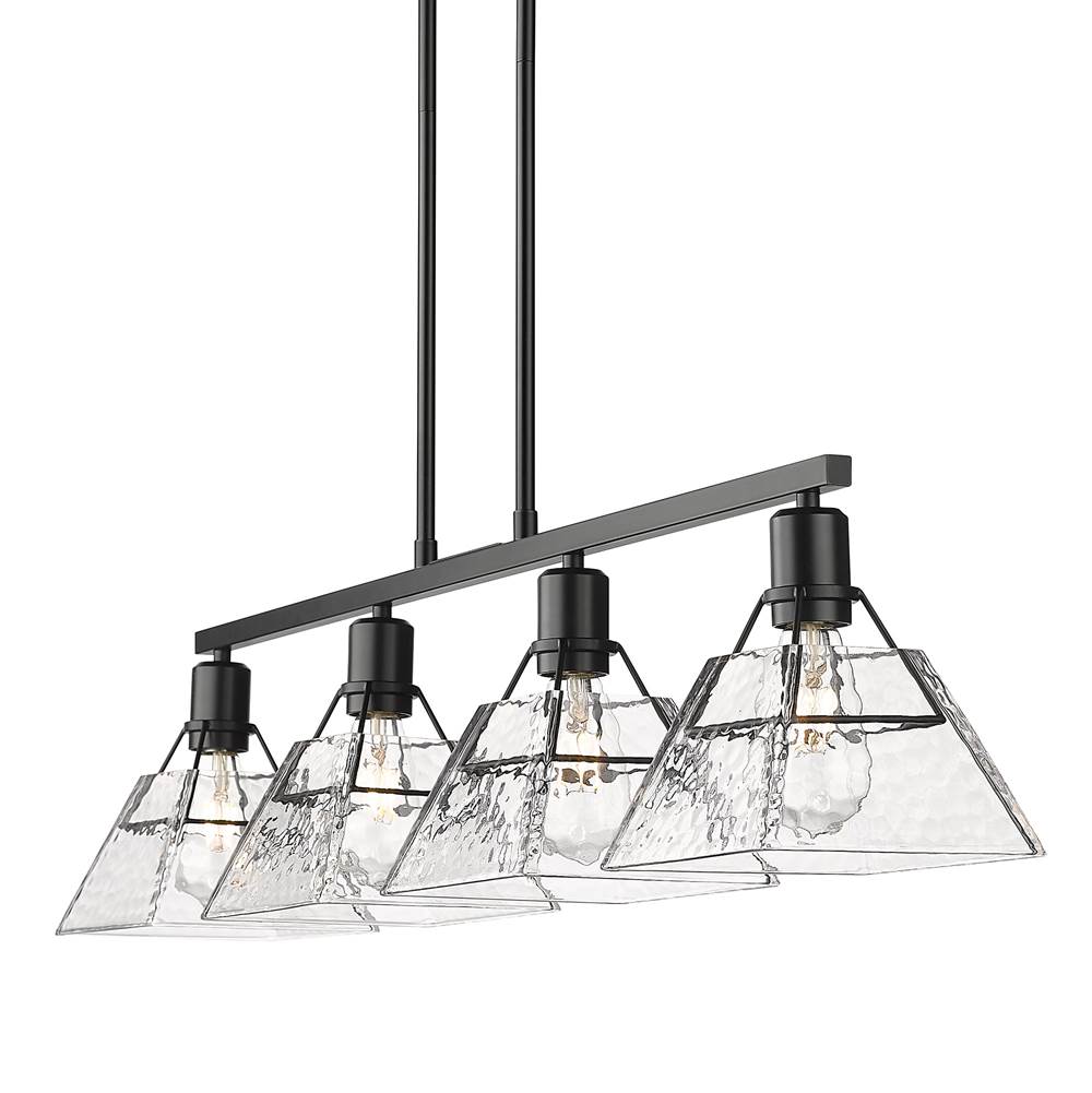 Golden Lighting 3308-LP BLK-WTG Matte Black Golden Lighting Kepler 4-light Island Light In Matte Black Image 4