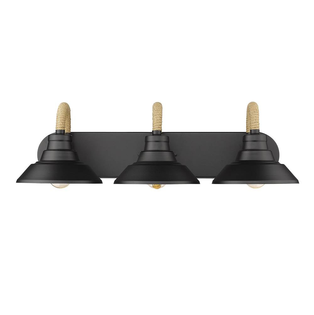 Golden Lighting Journey Golden Lighting Journey 3-light Vanity In Natural Black