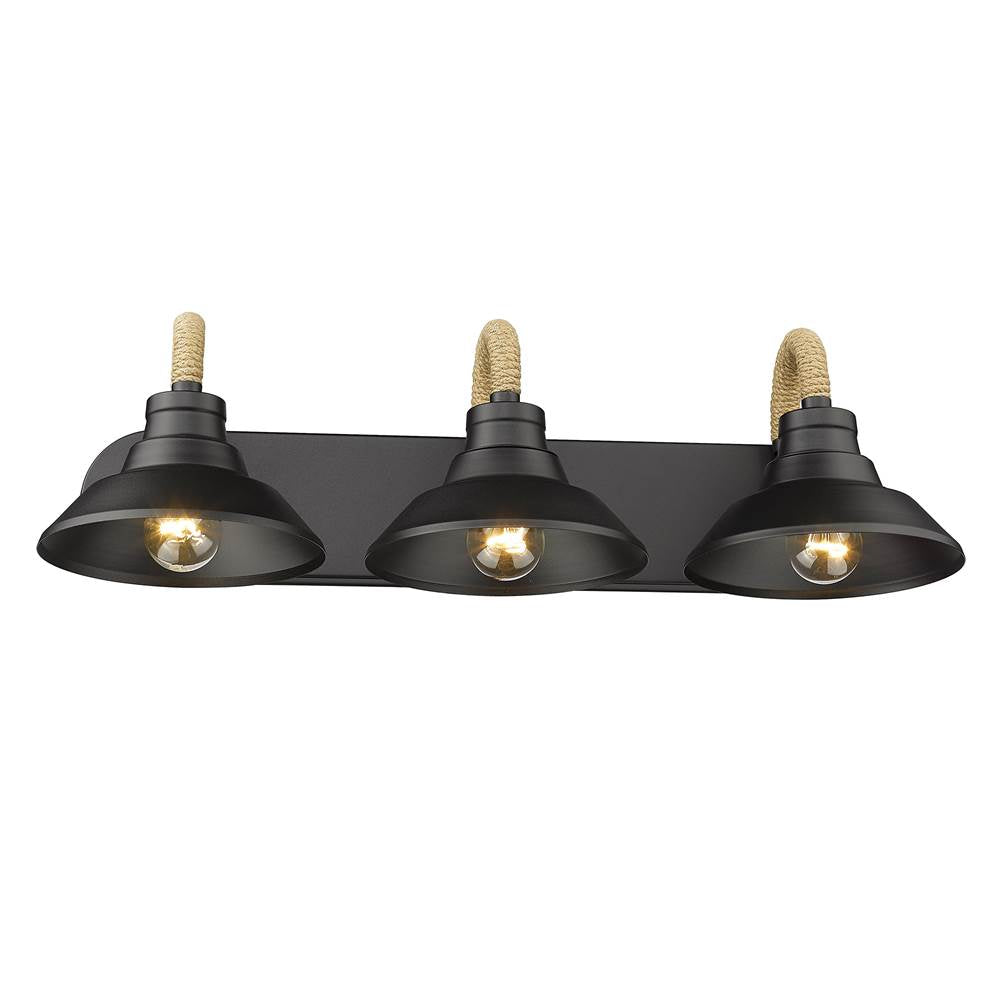 Golden Lighting 3318-BA3 NB Natural Black Golden Lighting Journey 3-light Vanity In Natural Black Image 3