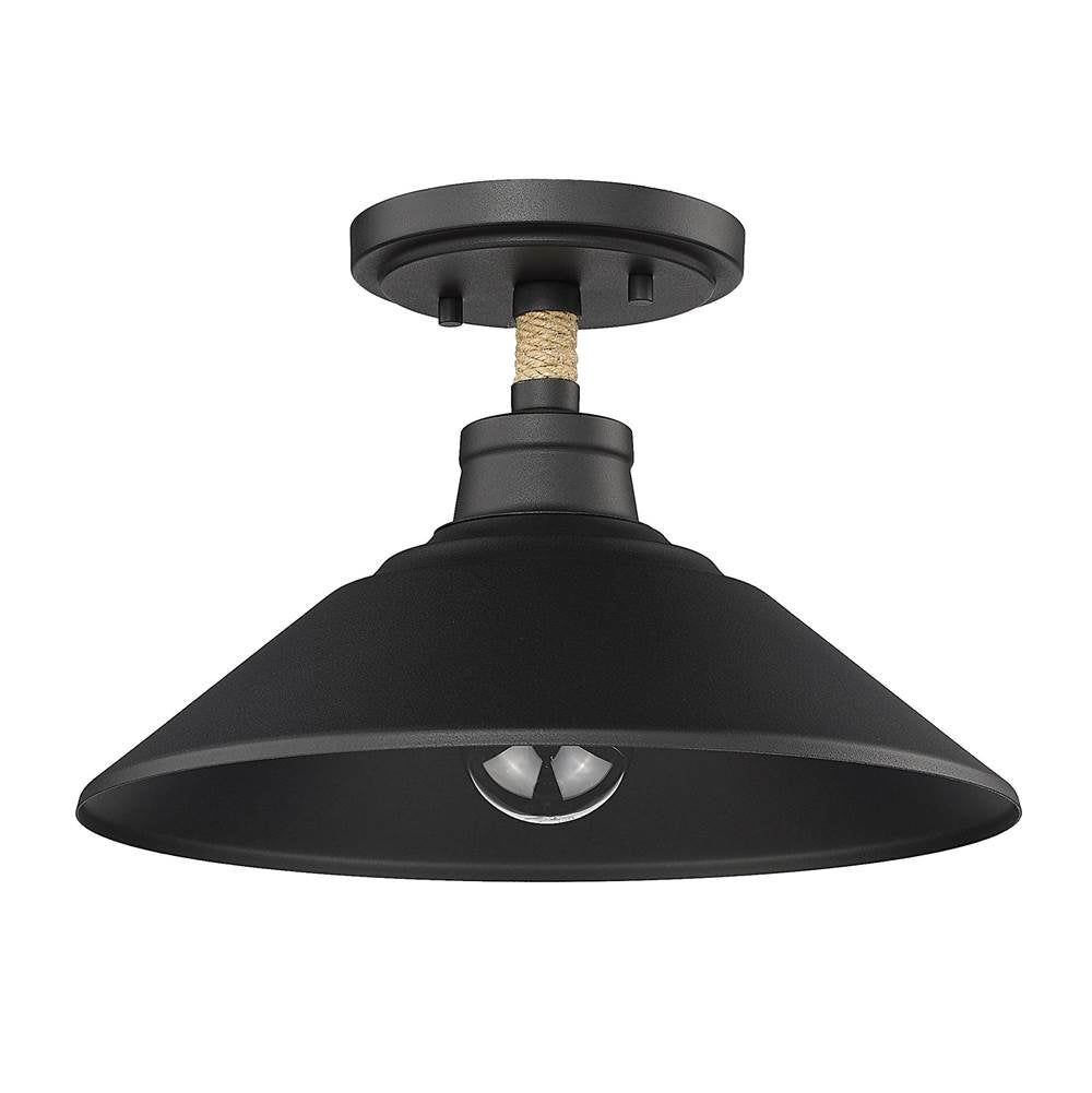 Golden Lighting 3318-SF NB Natural Black Golden Lighting Journey 1-light Semi-flush Mount In Natural Black Image 1