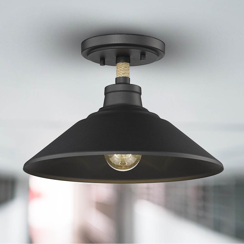 Golden Lighting 3318-SF NB Natural Black Golden Lighting Journey 1-light Semi-flush Mount In Natural Black Image 3