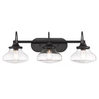 Golden Lighting Nash Wry Lighting Nash 3-light Vanity In Matte Black