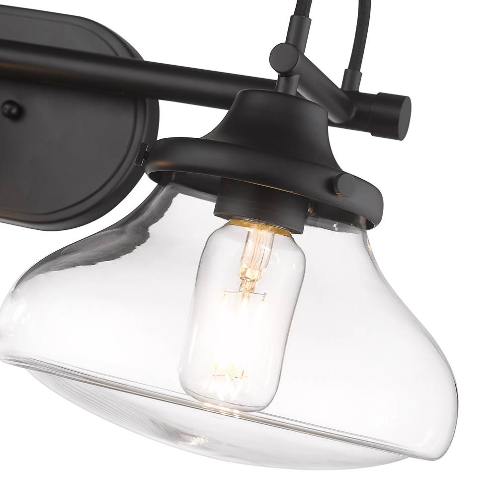 Golden Lighting 3419-BA3 BLK-CLR Matte Black Wry Lighting Nash 3-light Vanity In Matte Black Image 3