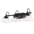 Golden Lighting 3419-BA3 BLK-CLR Matte Black Wry Lighting Nash 3-light Vanity In Matte Black Image 1