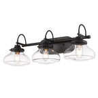 Golden Lighting 3419-BA3 BLK-CLR Matte Black Wry Lighting Nash 3-light Vanity In Matte Black Image 1
