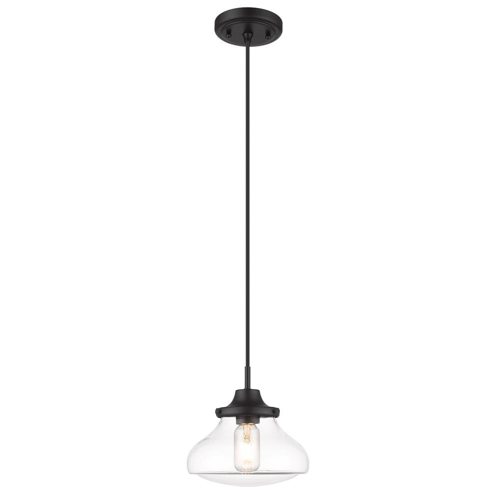 Golden Lighting Nash Wry Lighting Nash 1-light Pendant In Matte Black