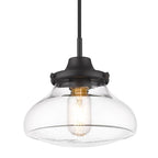 Golden Lighting 3419-S BLK-CLR Matte Black Wry Lighting Nash 1-light Pendant In Matte Black Image 1