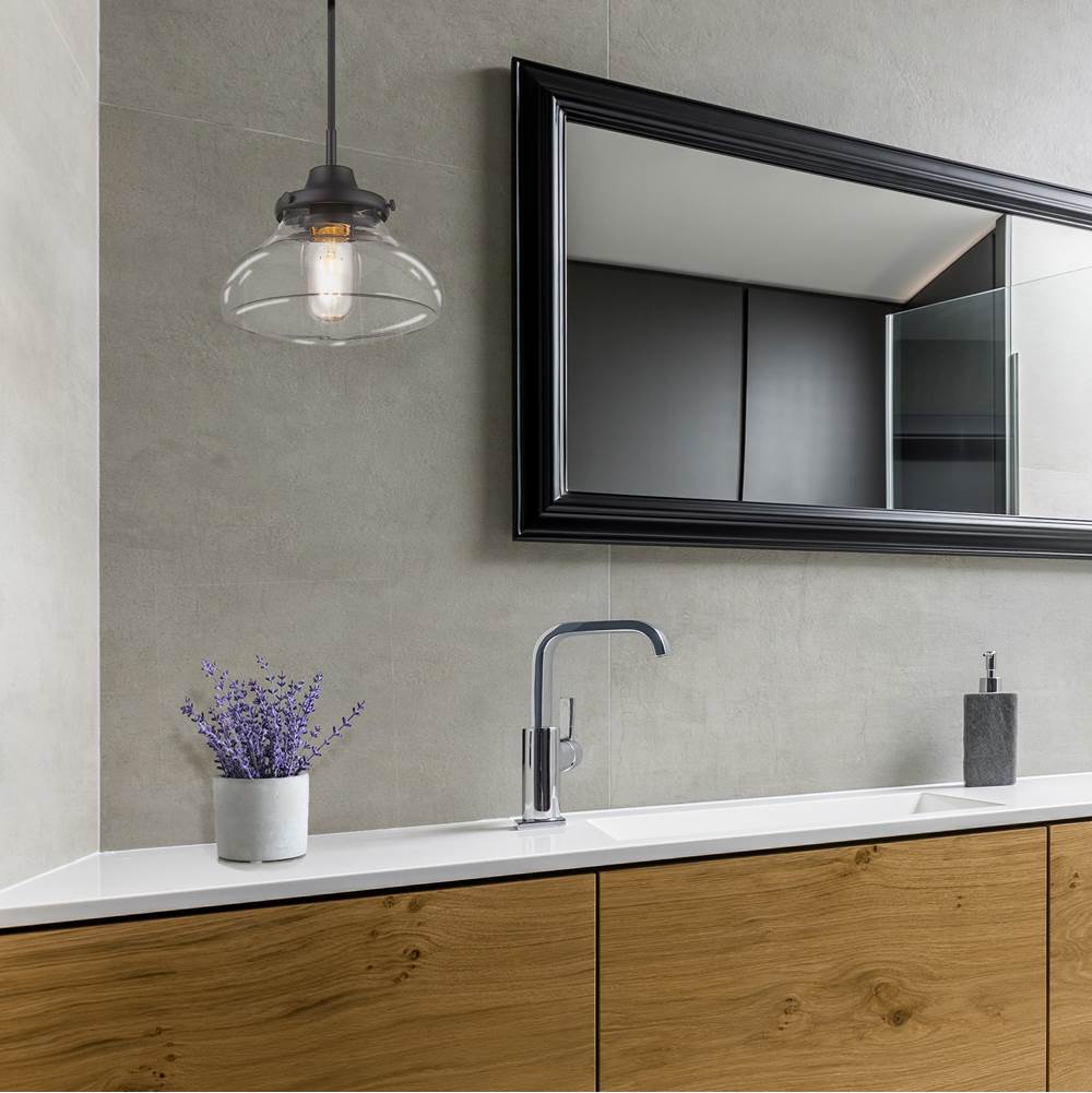 Golden Lighting 3419-S BLK-CLR Matte Black Wry Lighting Nash 1-light Pendant In Matte Black Image 3