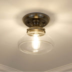 Golden Lighting 3419-SF AB-CLR Aged Brass Wry Lighting Nash 1-light Semi-flush Mount In Aged Brass Image 3