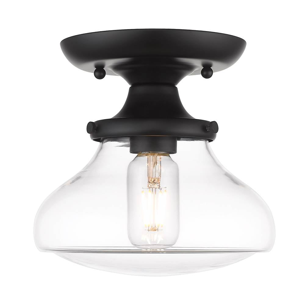 Golden Lighting Nash Wry Lighting Nash 1-light Semi-flush Mount In Aged Brass